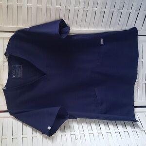 Figs woman navy blue short sleeves v-neck scrub size XL